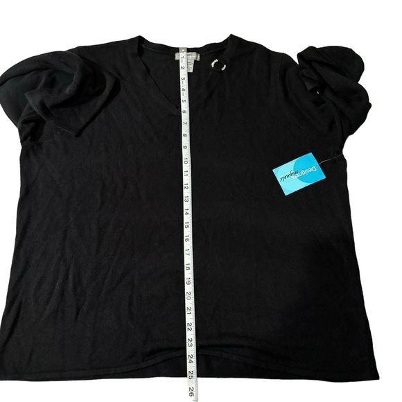NWT Designers Original Luxelon Black Sweater Rhinestones Office Women's Size 2X - Picture 11 of 12